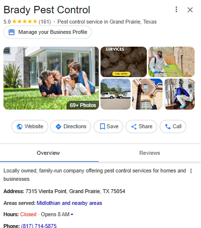 Brady Pest Control Reviews