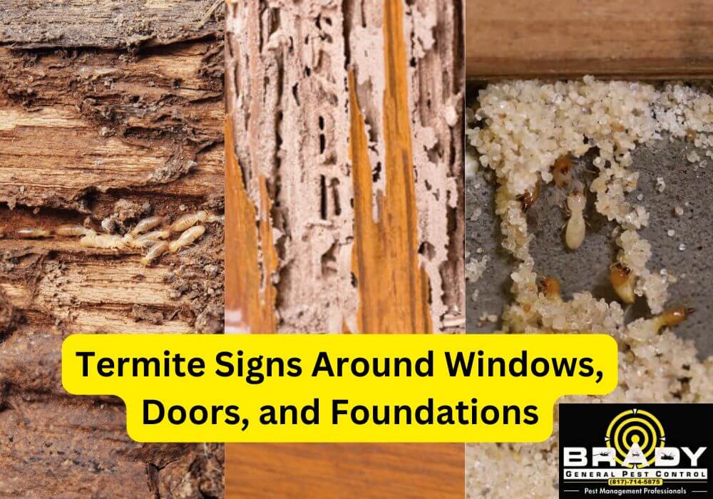 Termite Signs Around Windows, Doors, and Foundations in Midlothian, TX